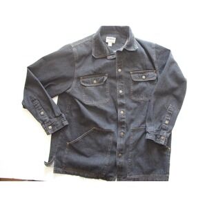 Duke Haband Jacket Mens Large Blue Denim Chore Coat Workwear Snap Front